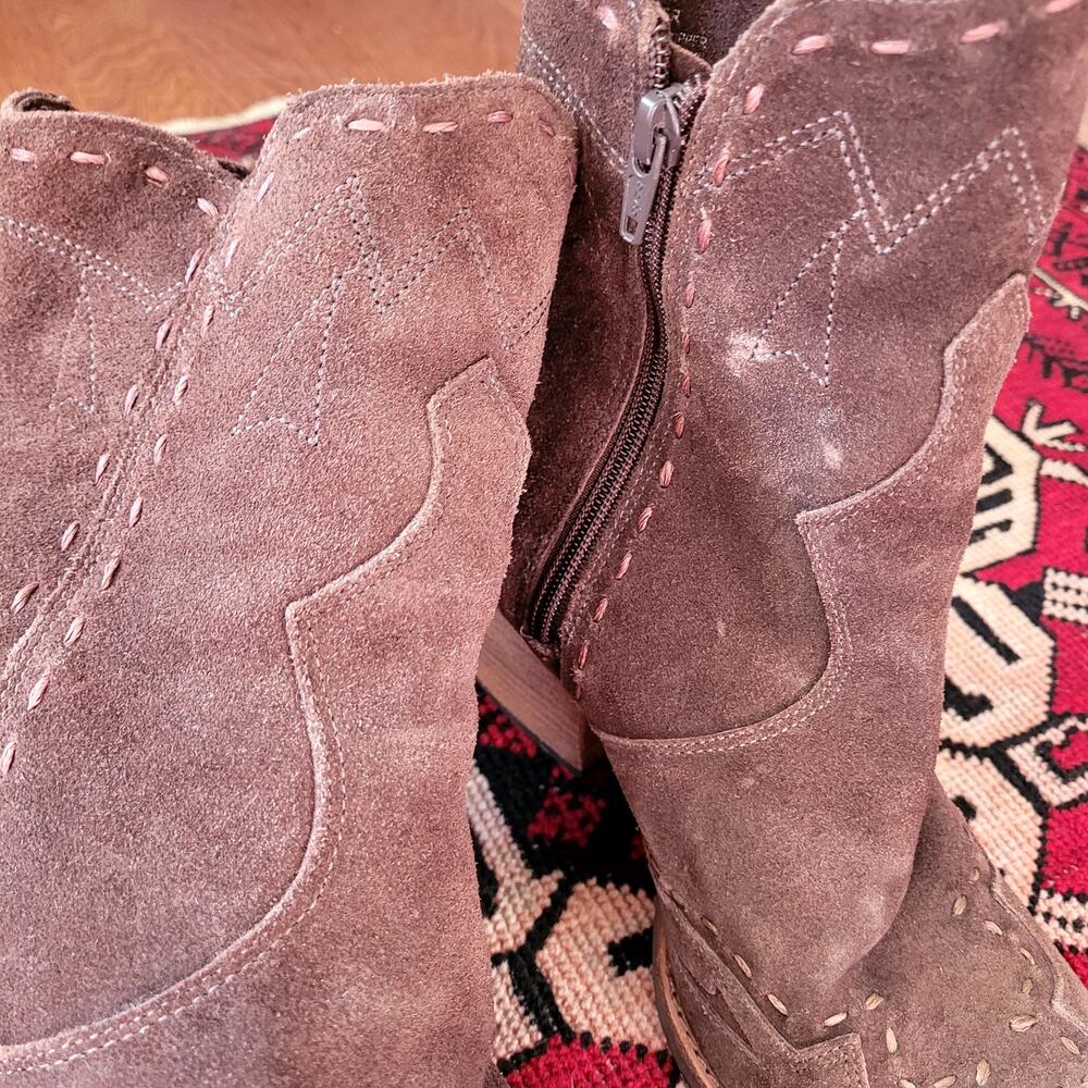 Matisse Brown Suede Cowboy Boots Sz 8.5 - Picture 5 of 7